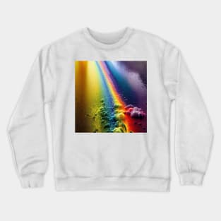 Liquid Colors Flowing Infinitely - Heavy Texture Swirling Thick Wet Paint - Abstract Inspirational Rainbow Drips Crewneck Sweatshirt